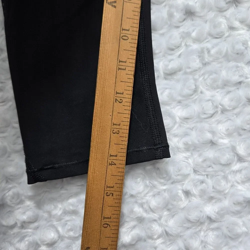 Lululemon Speed Up Crop Leggings Womens 6 Black Dot Panels Zipper Pocket